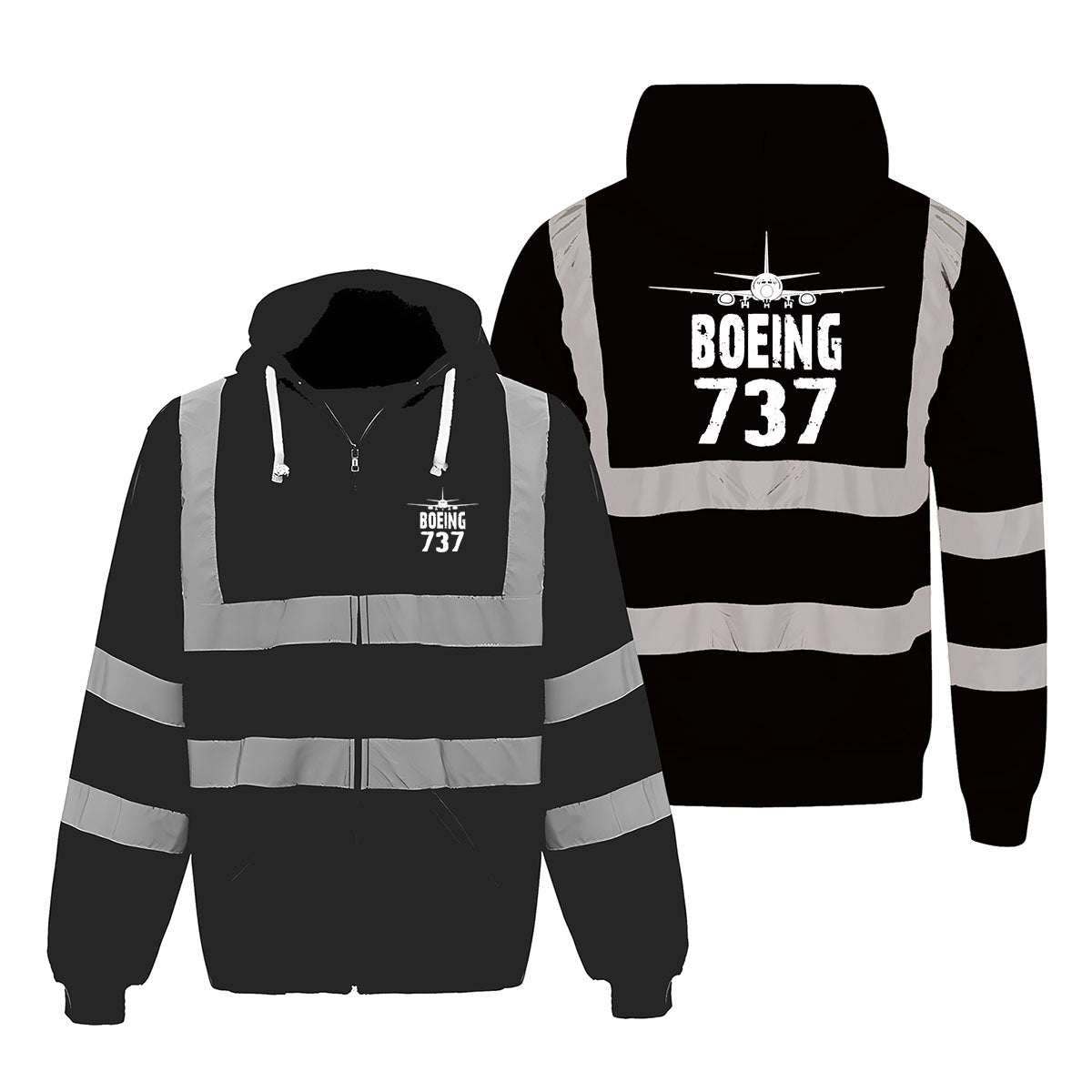 Boeing 737 & Plane Designed Reflective Zipped Hoodies