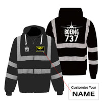 Thumbnail for Boeing 737 & Plane Designed Reflective Zipped Hoodies