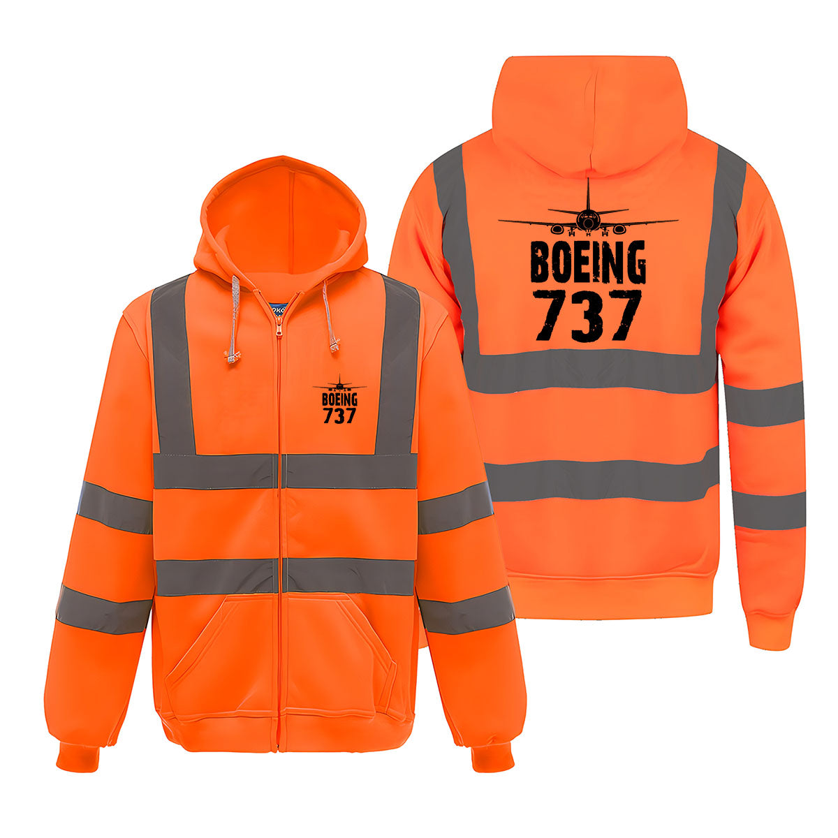 Boeing 737 & Plane Designed Reflective Zipped Hoodies