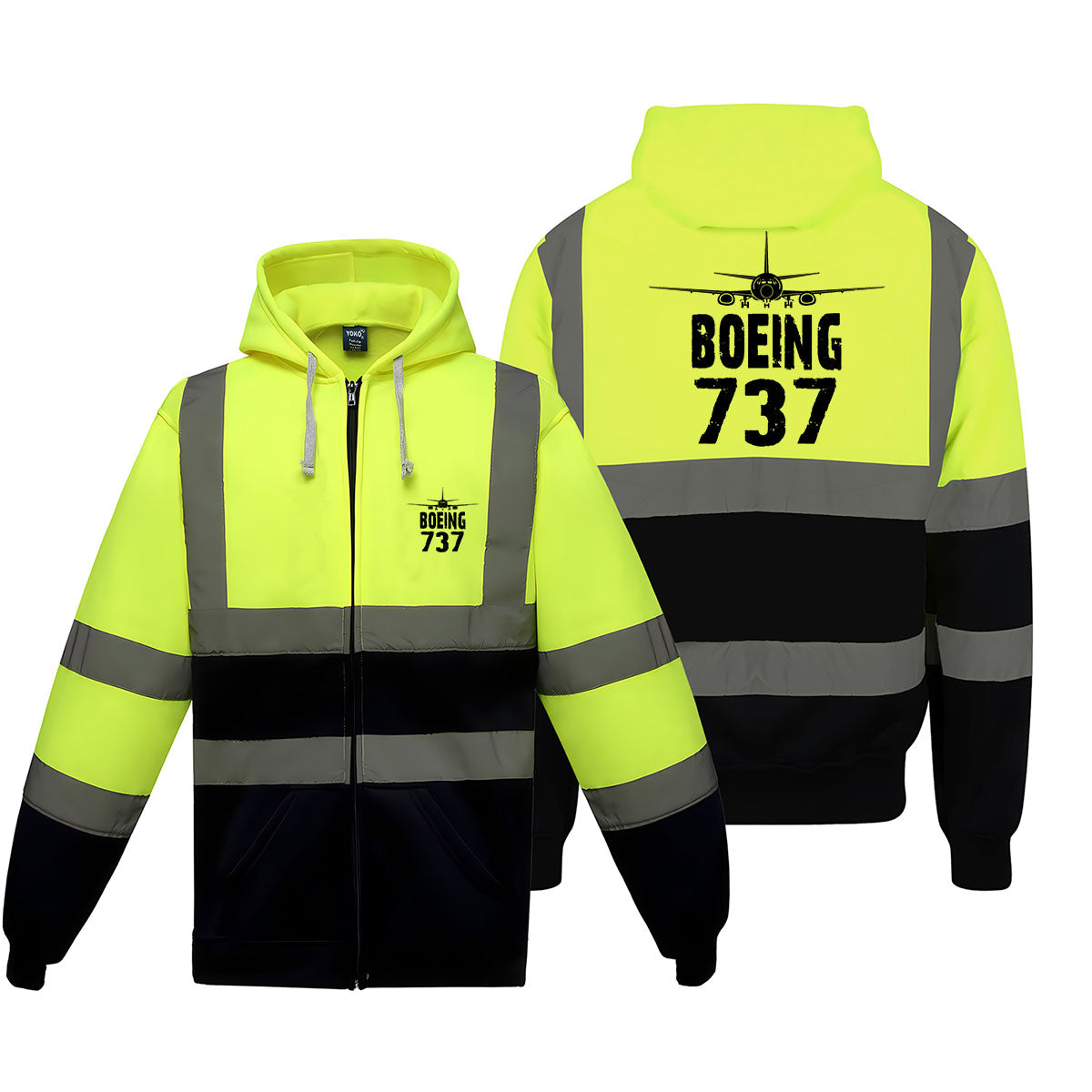 Boeing 737 & Plane Designed Reflective Zipped Hoodies