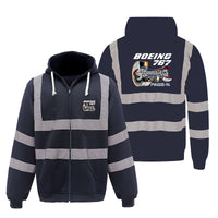 Thumbnail for Boeing 767 Engine (PW4000-94) Designed Reflective Zipped Hoodies