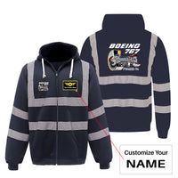 Thumbnail for Boeing 767 Engine (PW4000-94) Designed Reflective Zipped Hoodies