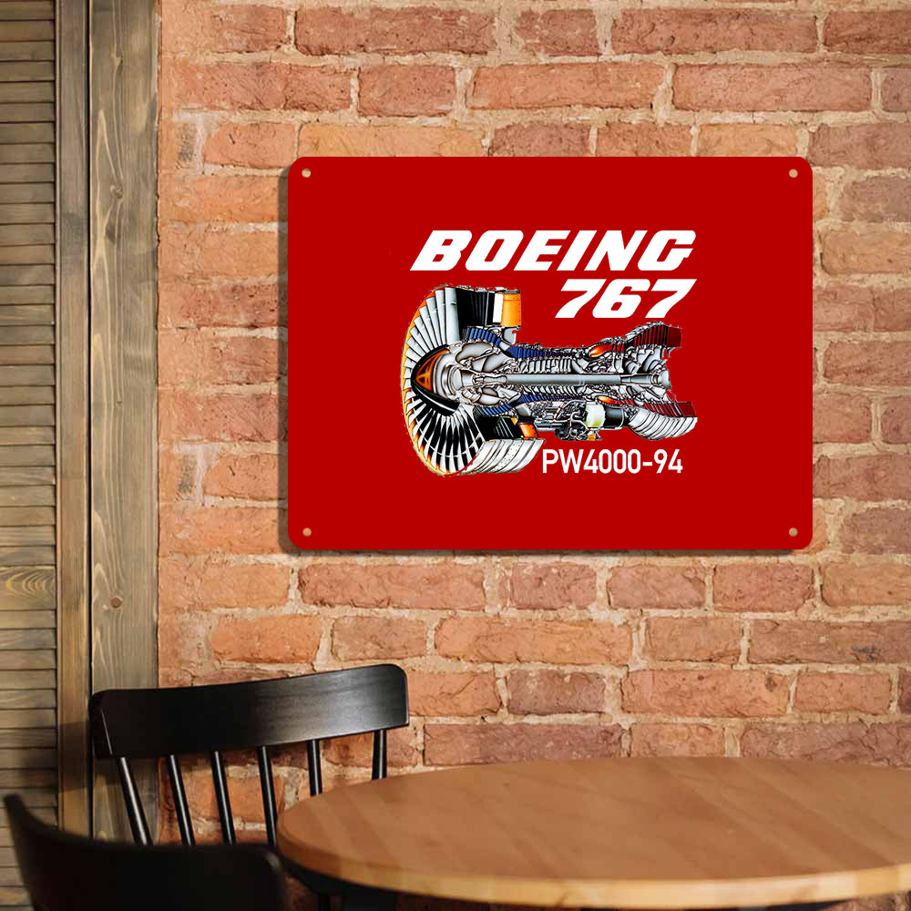 Boeing 767 Engine (PW4000-94) Printed Metal Sign