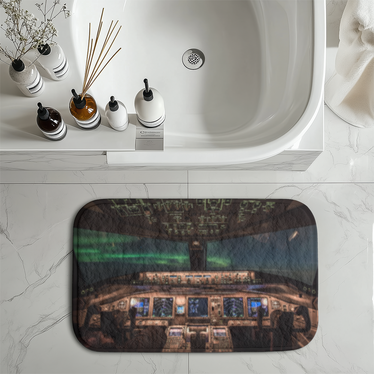 Boeing 777 Cockpit Designed Bath Mats