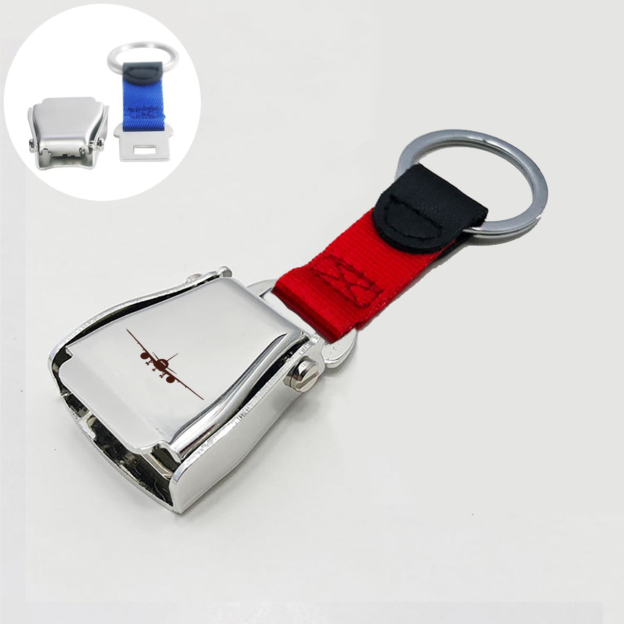 Boeing 777 Silhouette Designed Airplane Seat Belt Key Chains