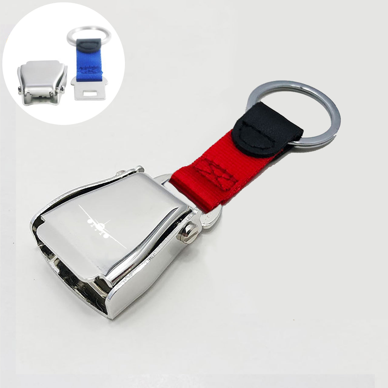 Boeing 777 Silhouette Designed Airplane Seat Belt Key Chains