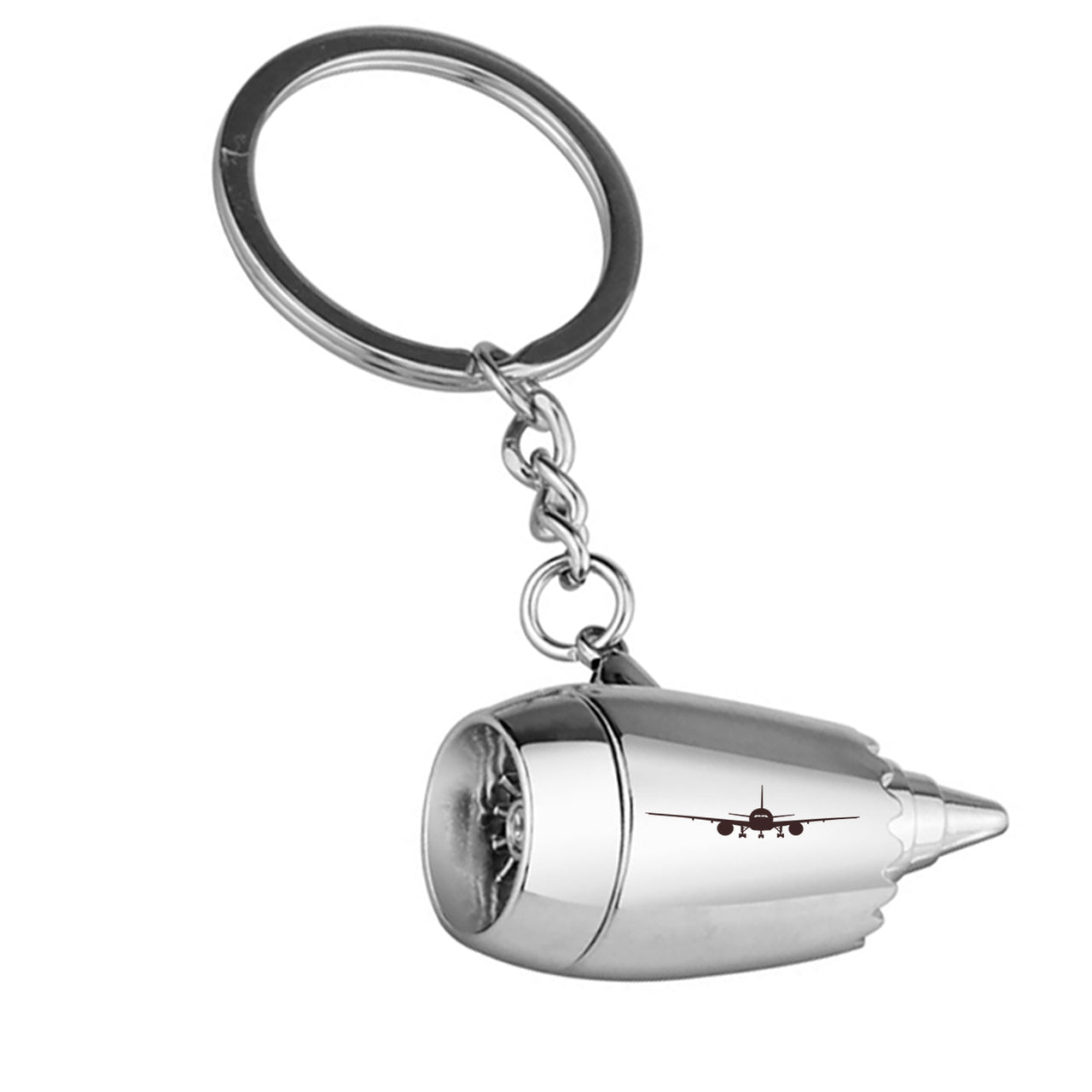 Boeing 777 Silhouette Designed Airplane Jet Engine Shaped Key Chain