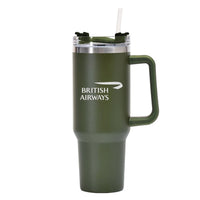 Thumbnail for British Airways Airlines Designed 40oz Stainless Steel Car Mug With Holder