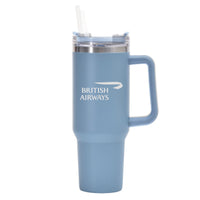 Thumbnail for British Airways Airlines Designed 40oz Stainless Steel Car Mug With Holder