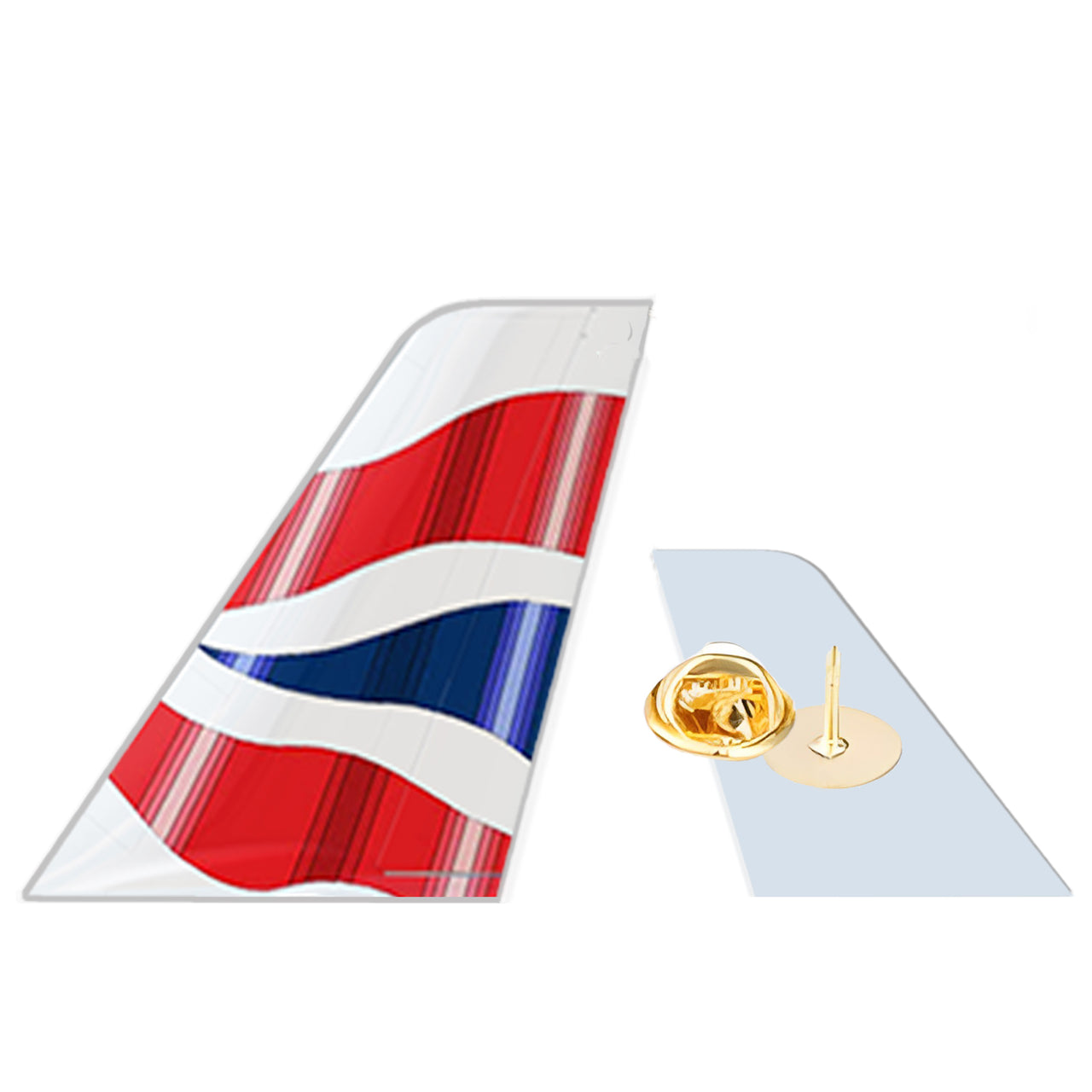 British Airways Designed Tail Shape Badges & Pins