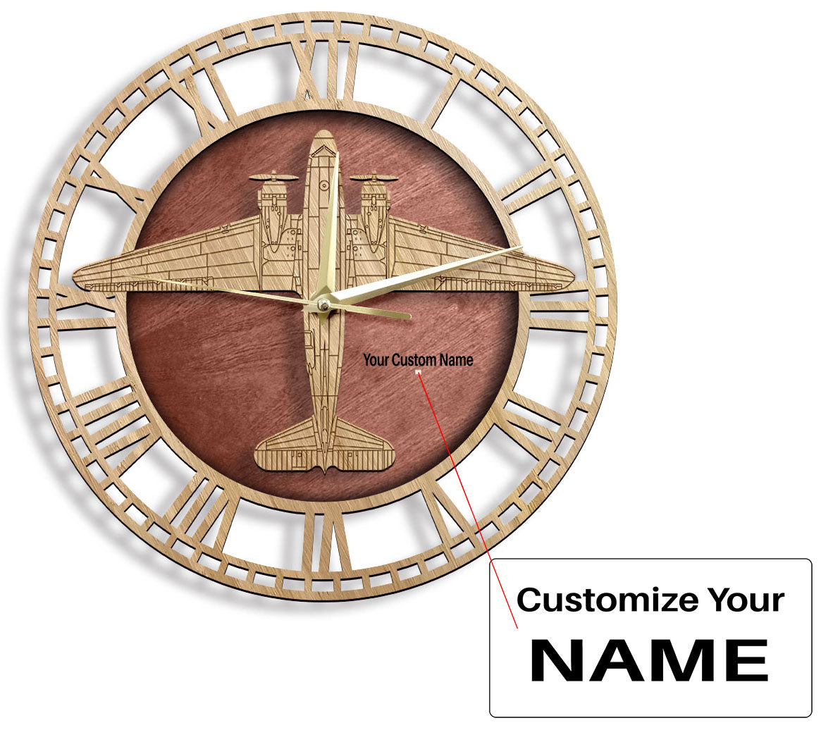 C-47 Skytrain Designed Wooden Wall Clocks