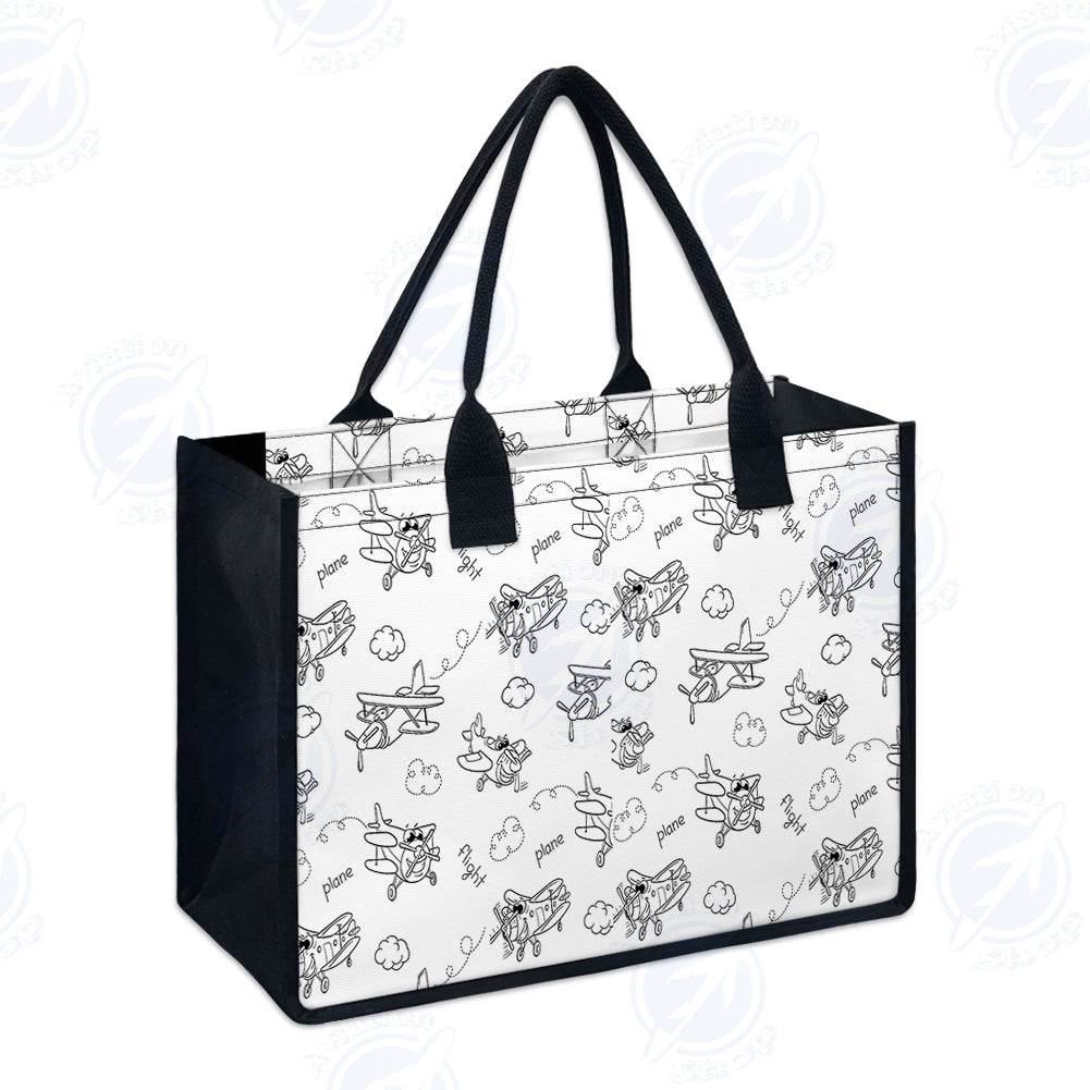 Cartoon Planes Designed Special Canvas Bags