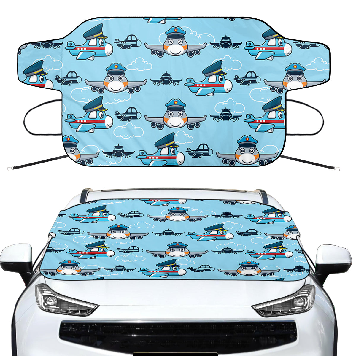 Cartoon & Funny Airplanes Designed Car Windshield Snow Covers