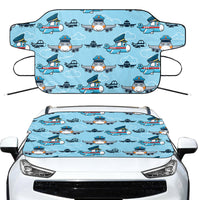 Thumbnail for Cartoon & Funny Airplanes Designed Car Windshield Snow Covers