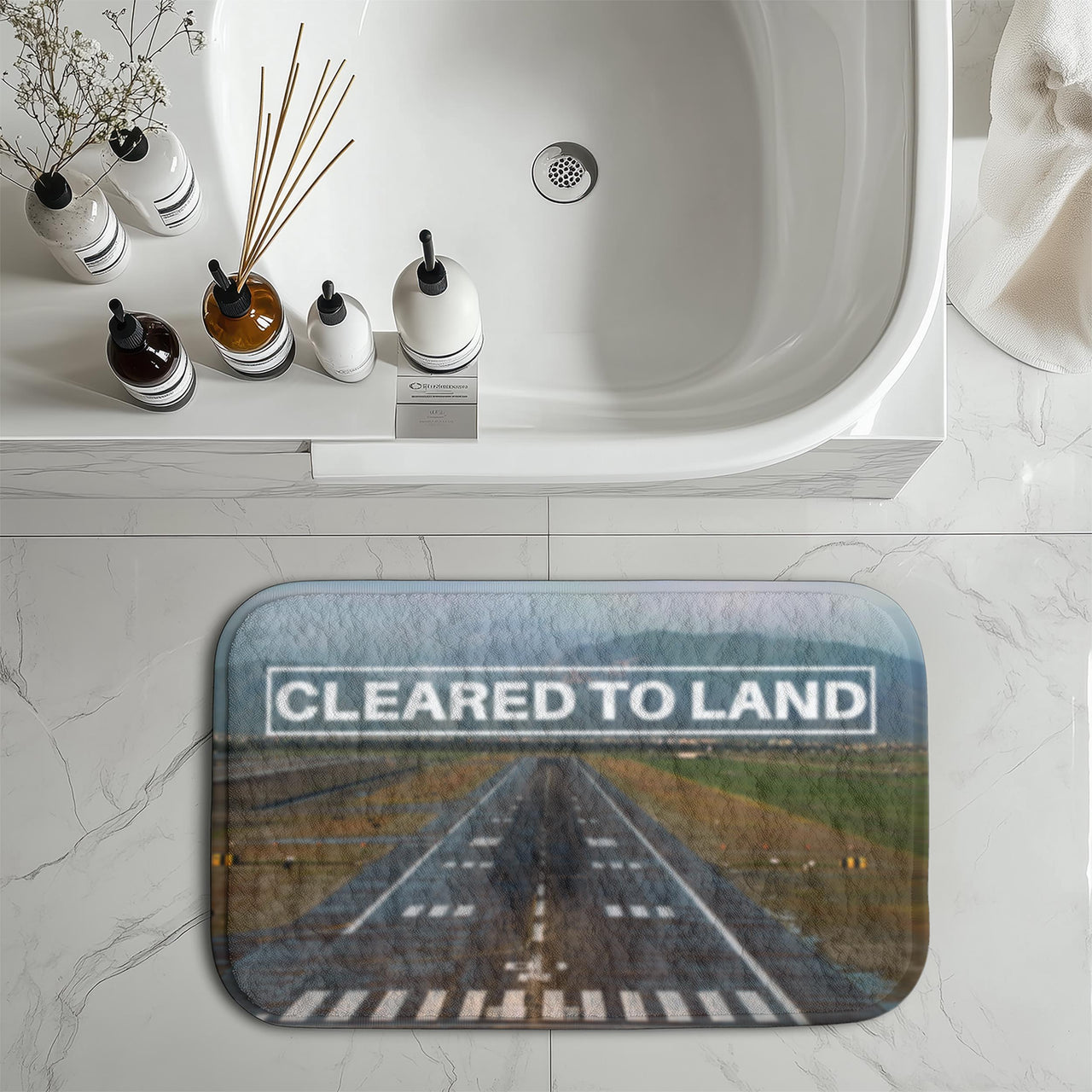 Cleared To Land Runway Designed Bath Mats