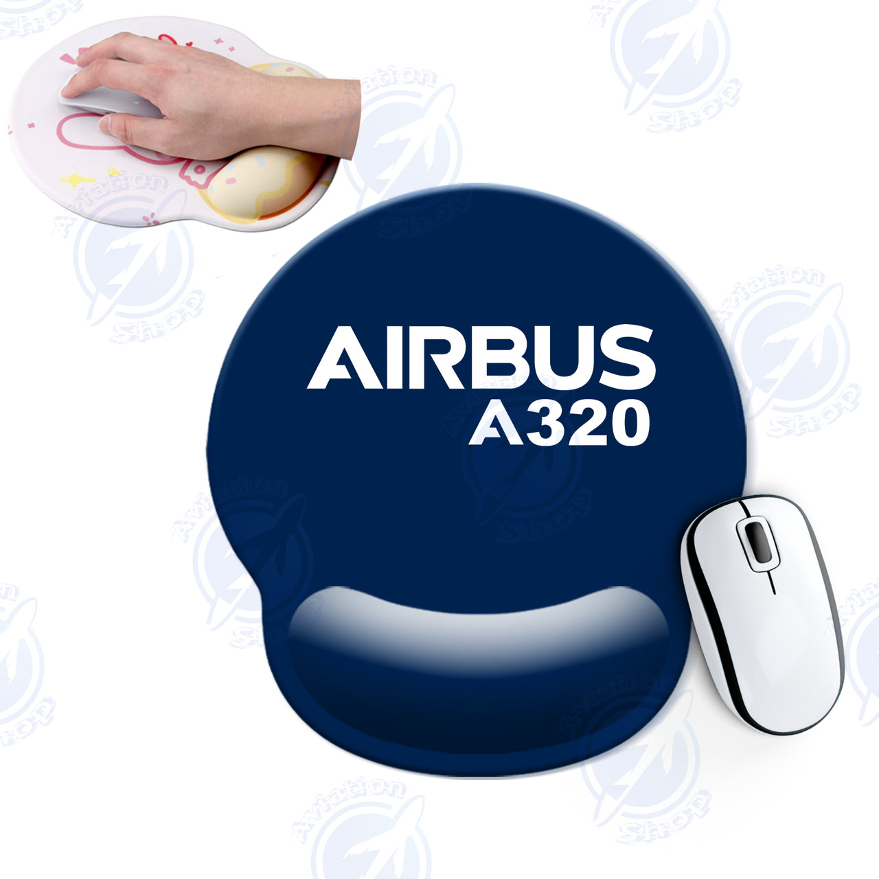 Airbus A320 & Text Designed Ergonomic Mouse Pads