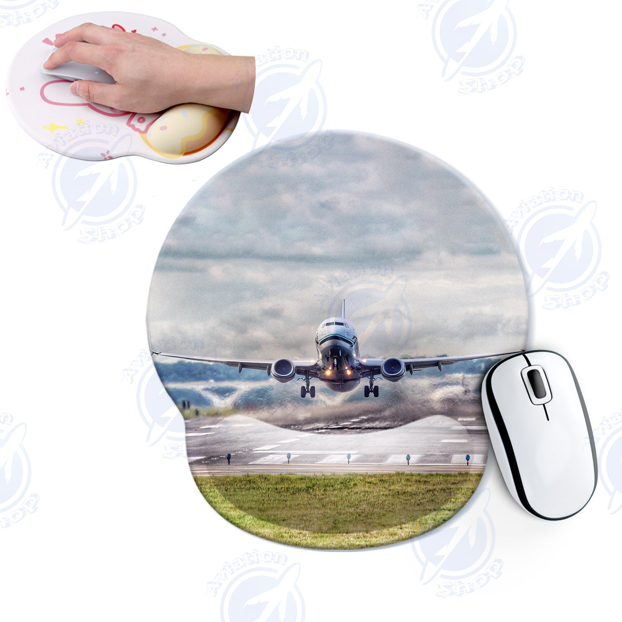 Departing Boeing 737 Designed Ergonomic Mouse Pads