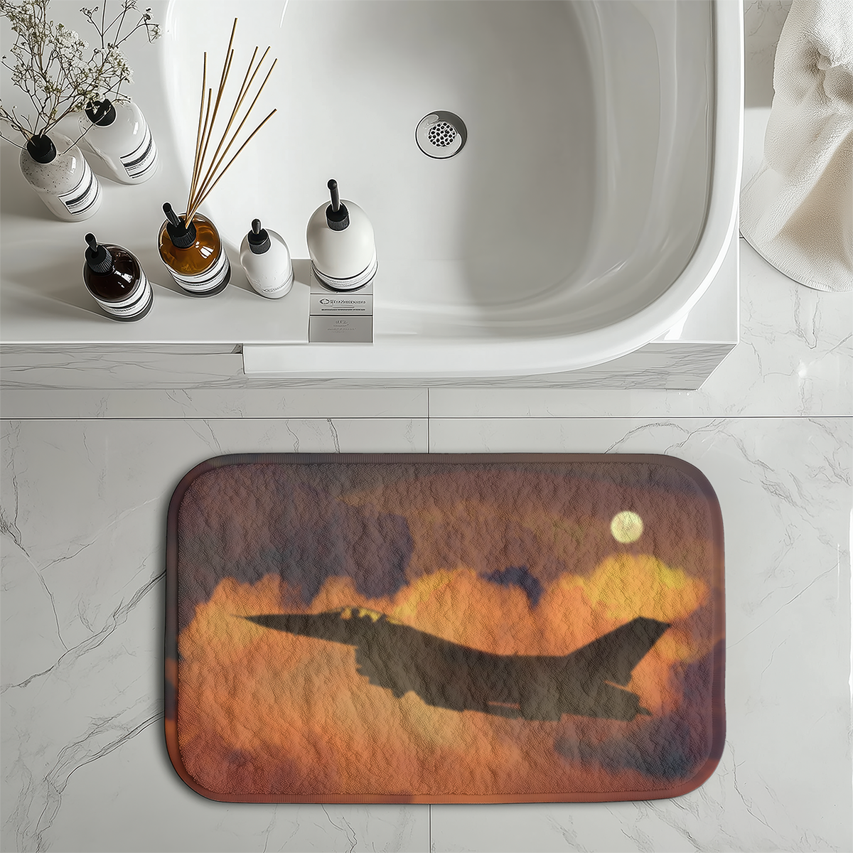 Departing Fighting Falcon F16 Designed Bath Mats