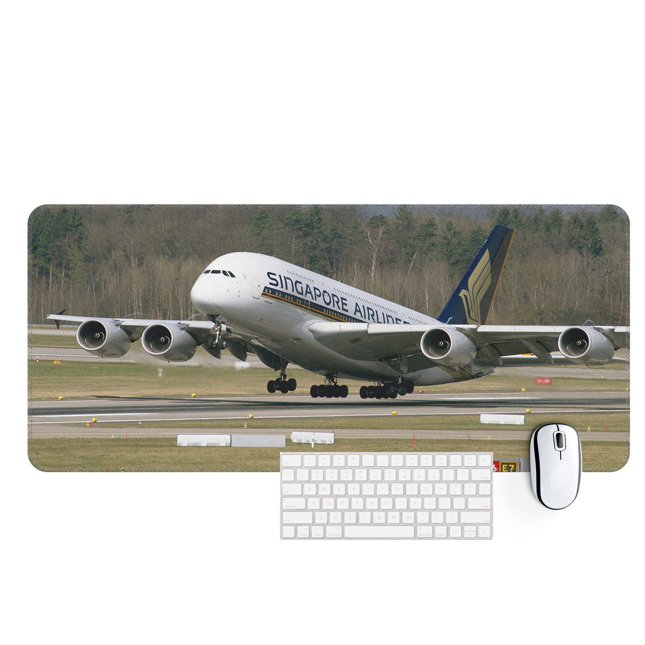 Departing Singapore Airlines A380 Designed Desk Mats