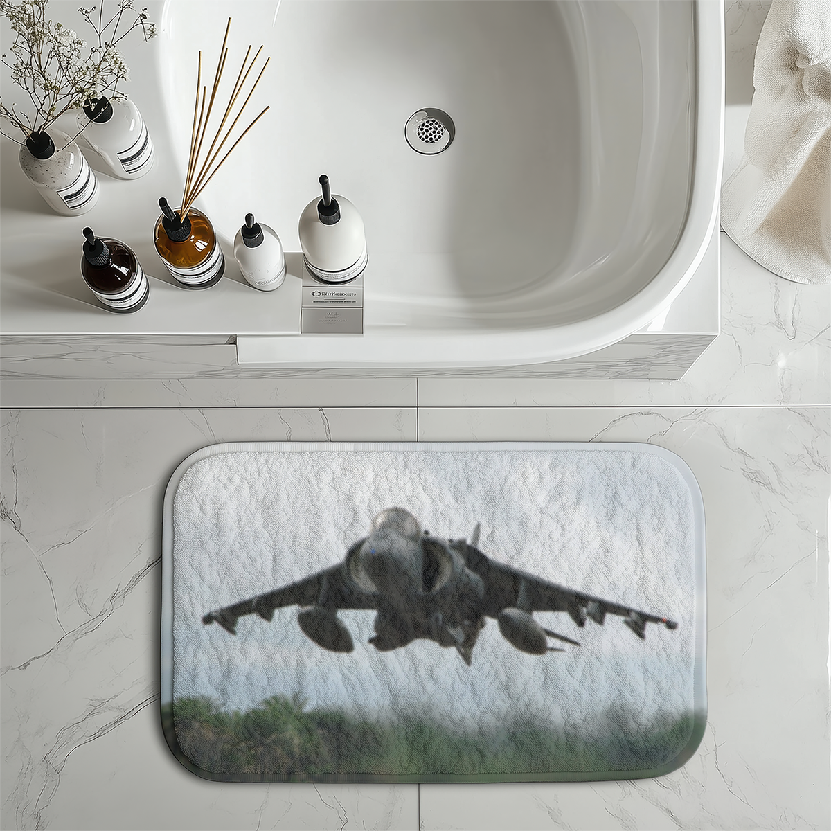 Departing Super Fighter Jet Designed Bath Mats