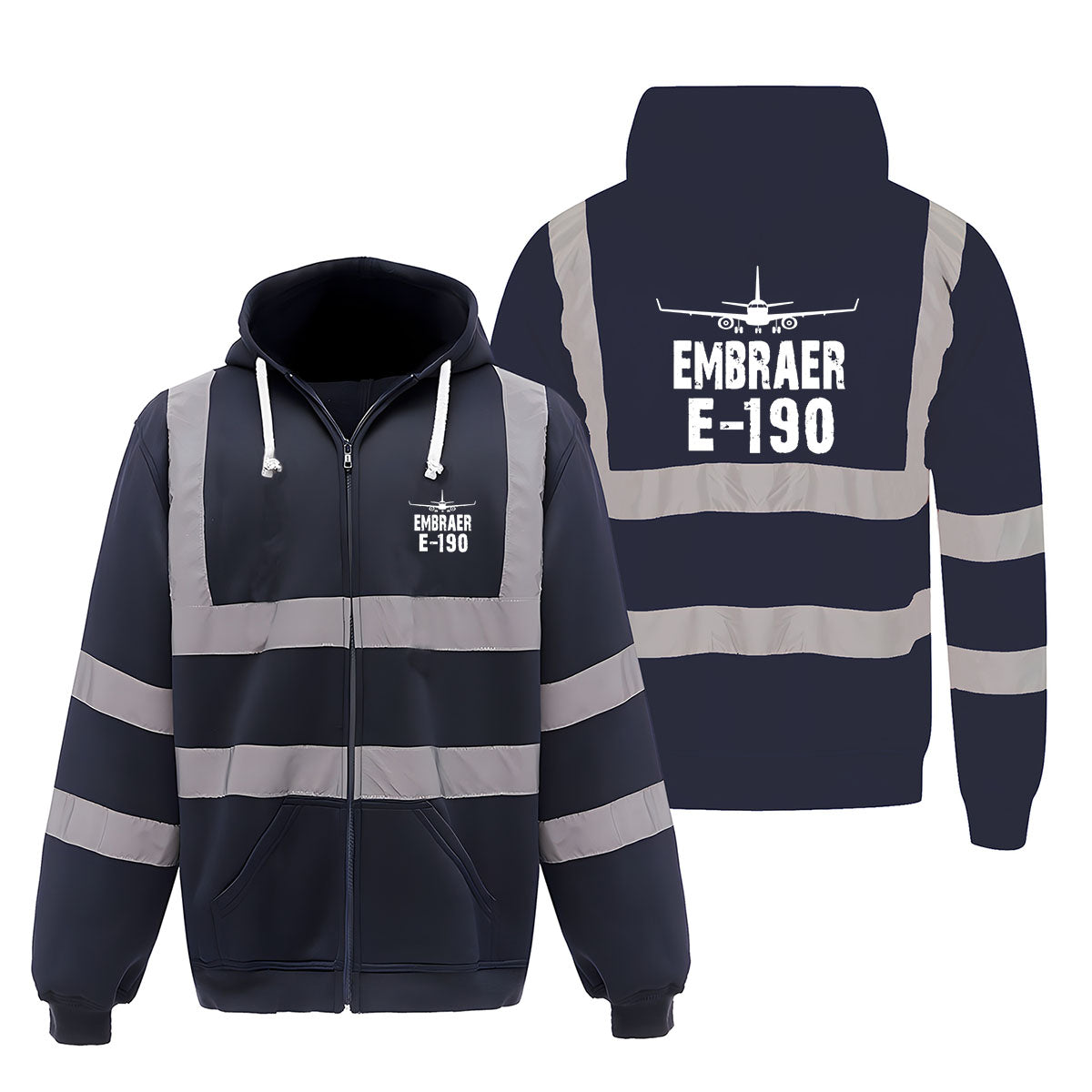 Embraer E-190 & Plane Designed Reflective Zipped Hoodies