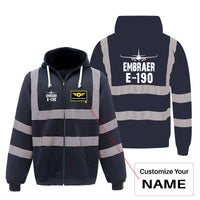 Thumbnail for Embraer E-190 & Plane Designed Reflective Zipped Hoodies