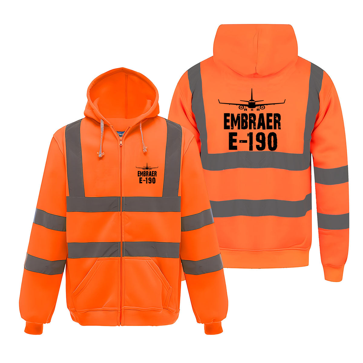 Embraer E-190 & Plane Designed Reflective Zipped Hoodies