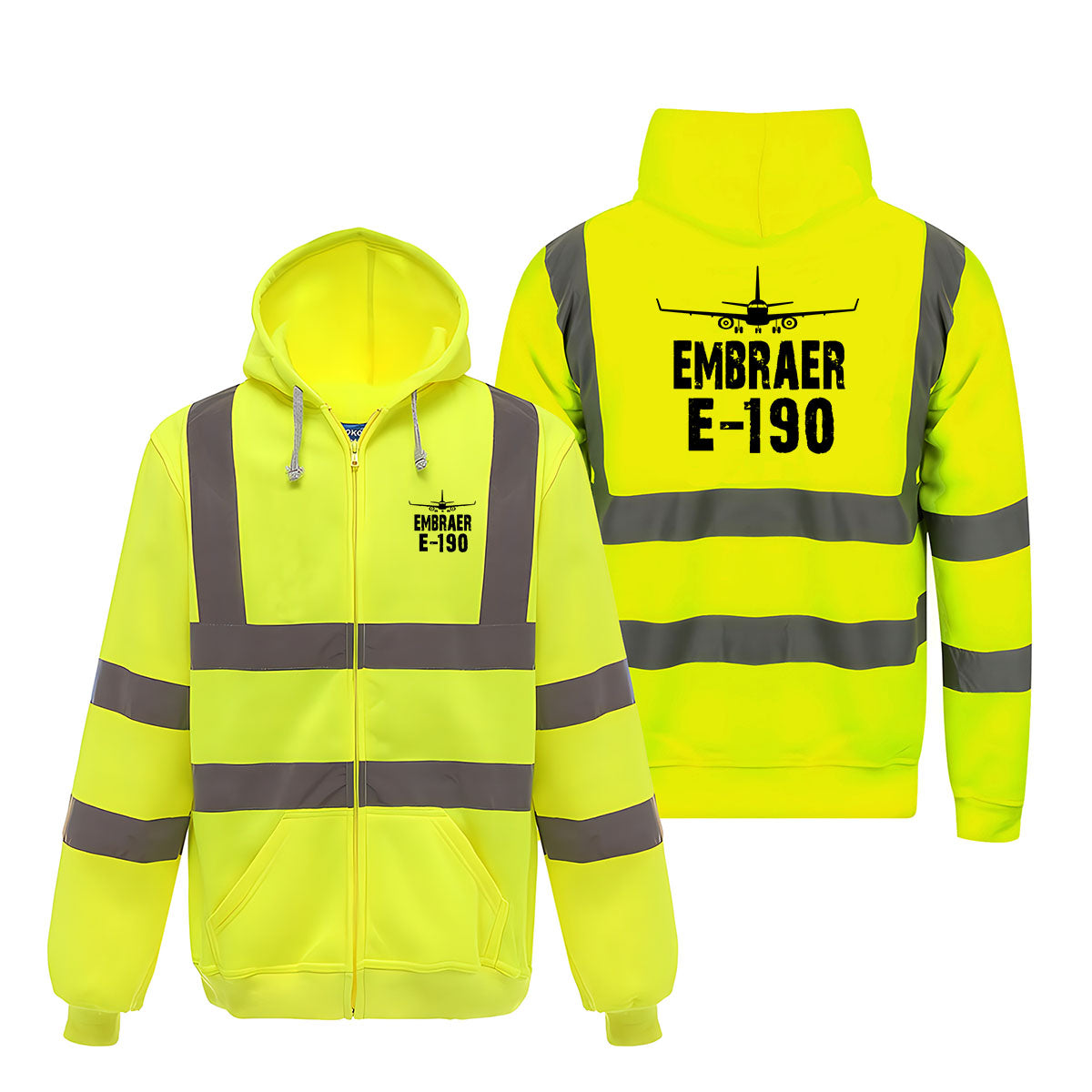 Embraer E-190 & Plane Designed Reflective Zipped Hoodies