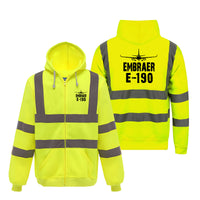 Thumbnail for Embraer E-190 & Plane Designed Reflective Zipped Hoodies