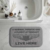 Thumbnail for A Normal Person and a FLIGHT ATTENDANT Live Here Designed Bath Mats