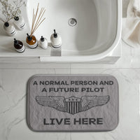 Thumbnail for A Normal Person and a FUTURE PILOT Live Here Designed Bath Mats