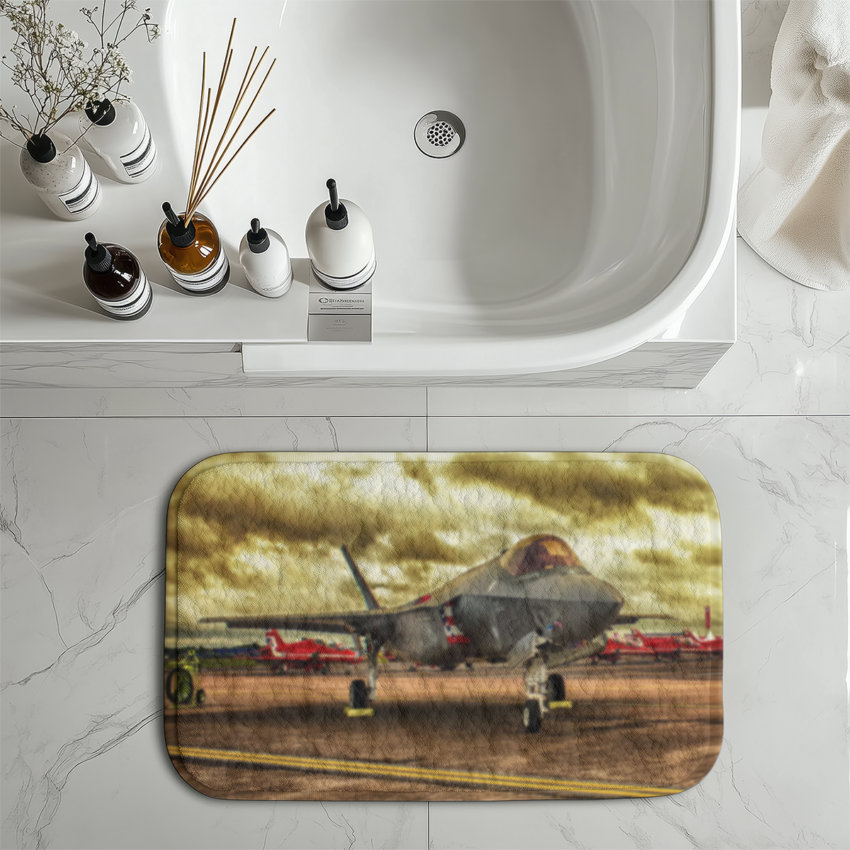 Fighting Falcon F35 at Airbase Designed Bath Mats