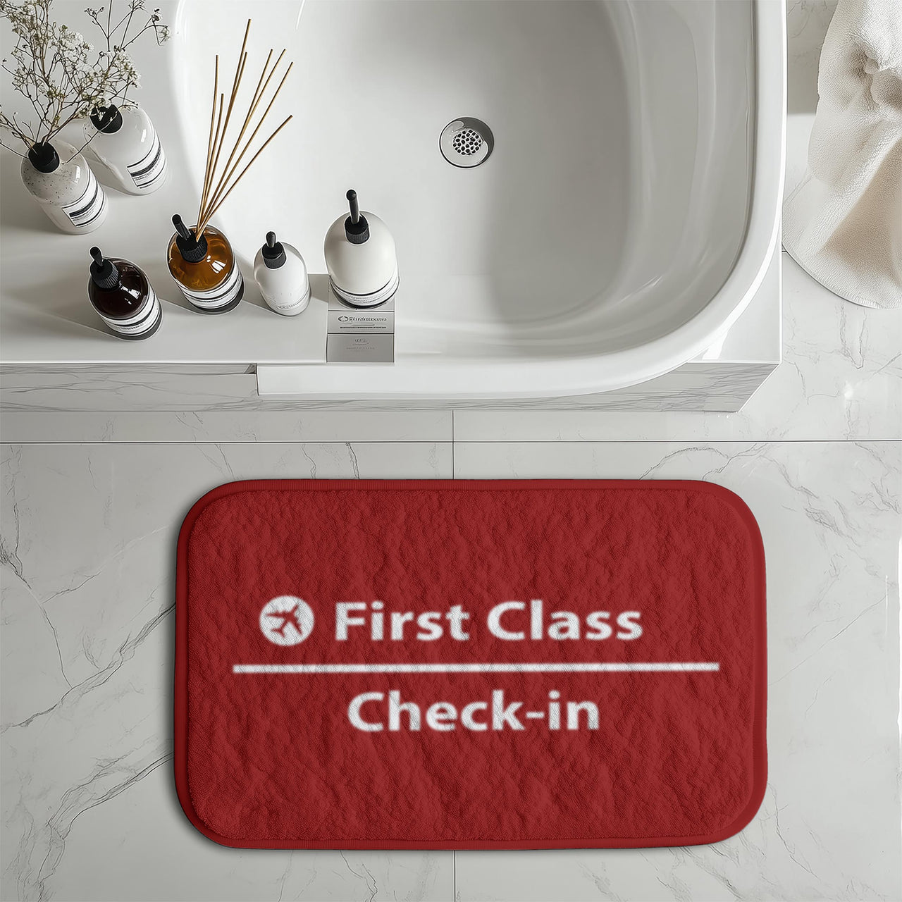 First Class - Check In Designed Bath Mats