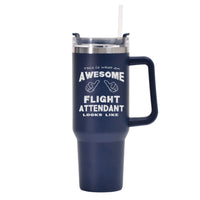 Thumbnail for Flight Attendant Designed 40oz Stainless Steel Car Mug With Holder