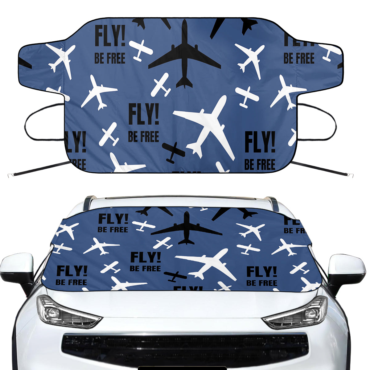 Fly Be Free Blue Designed Car Windshield Snow Covers