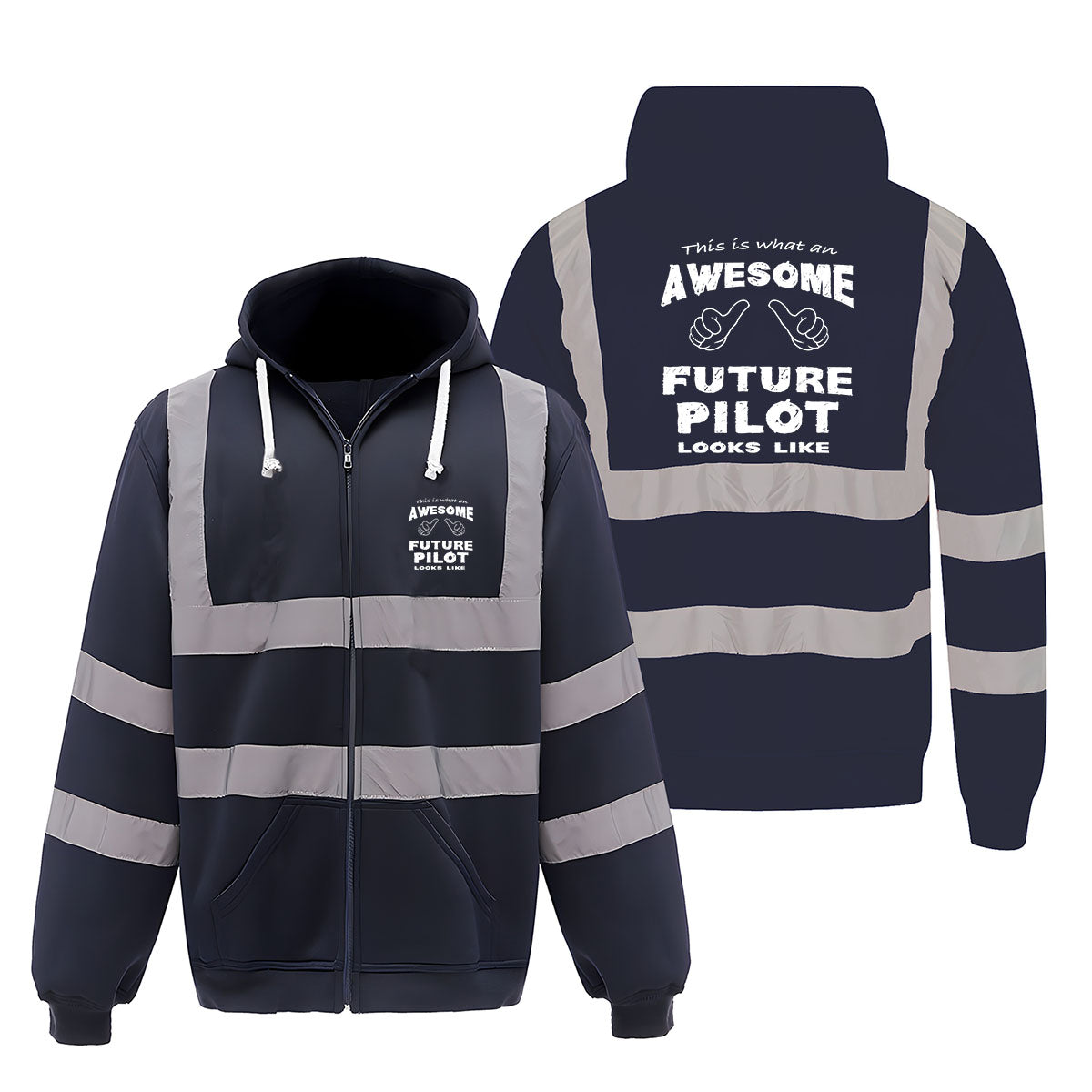 Future Pilot Designed Reflective Zipped Hoodies