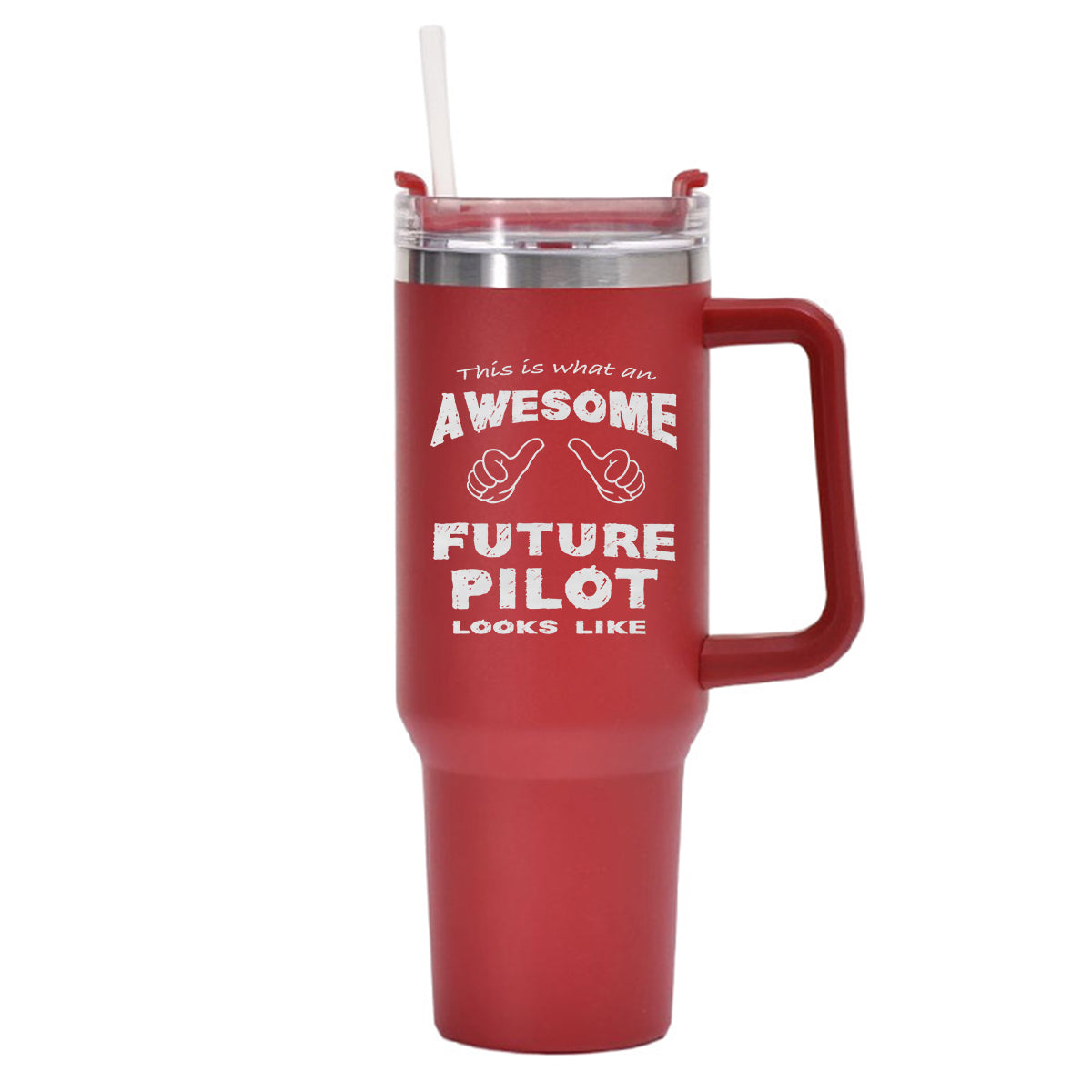 Future Pilot Designed 40oz Stainless Steel Car Mug With Holder