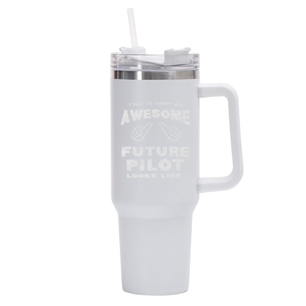 Future Pilot Designed 40oz Stainless Steel Car Mug With Holder