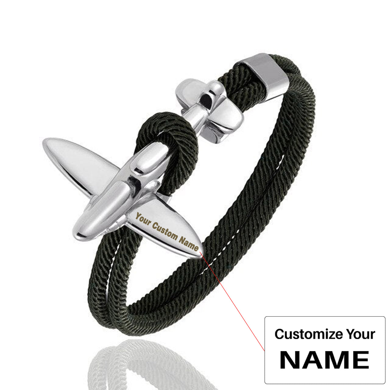 (Edition 2) Small Airplane Designed Rope Leather Bracelets