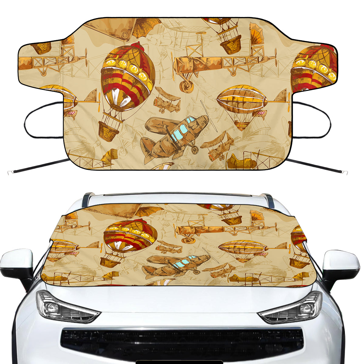 Graphical Travel Designed Car Windshield Snow Covers