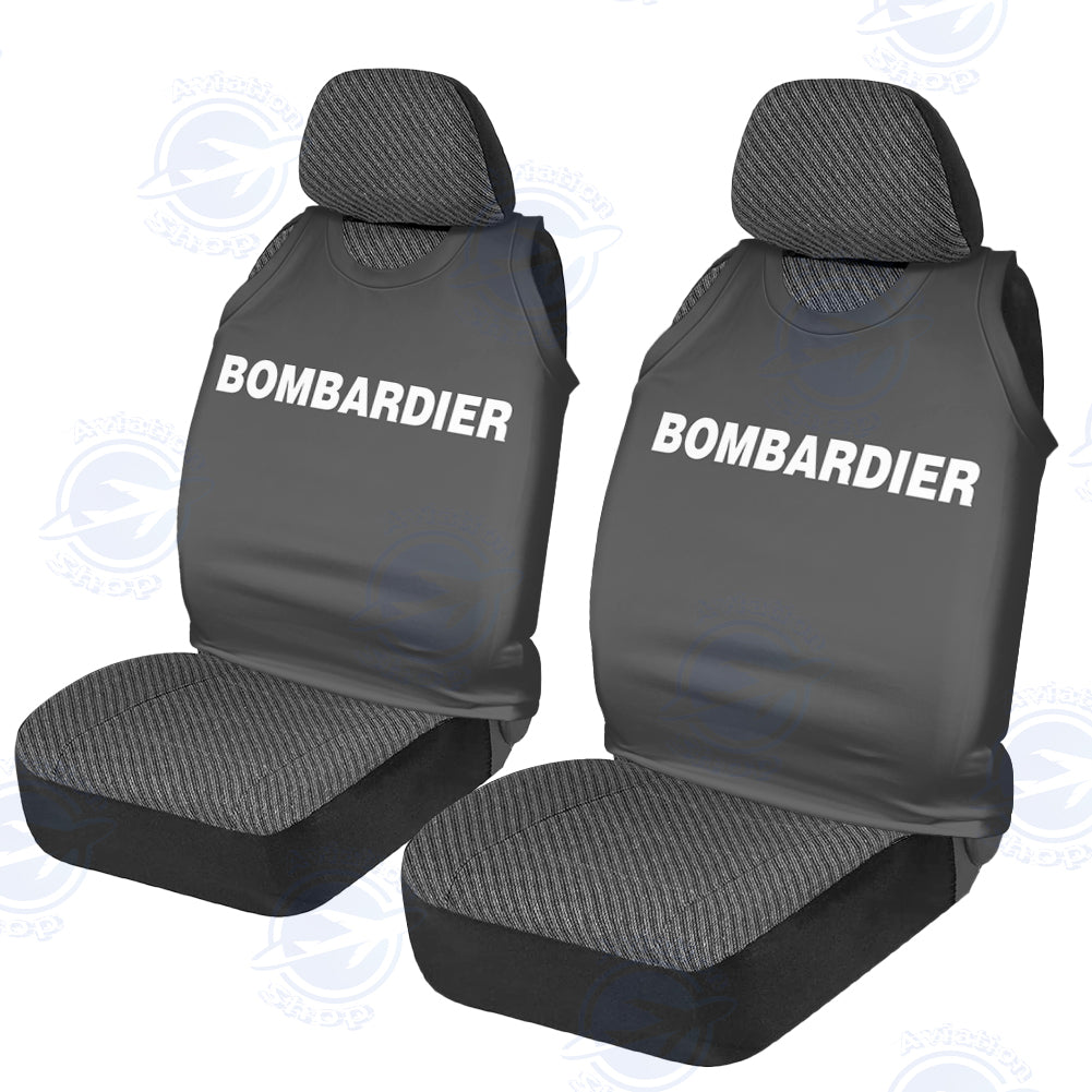 Bombardier & Text Designed Designed Car Seat Covers