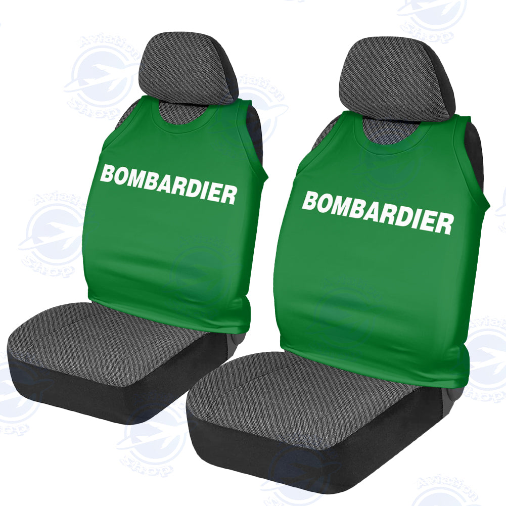 Bombardier & Text Designed Designed Car Seat Covers