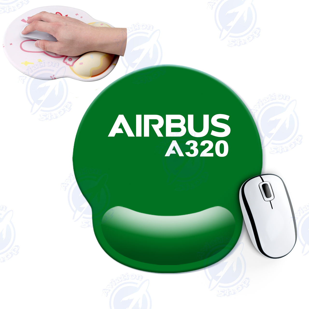 Airbus A320 & Text Designed Ergonomic Mouse Pads