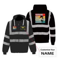 Thumbnail for Husband & Dad & Aircraft Mechanic & Legend Designed Reflective Zipped Hoodies