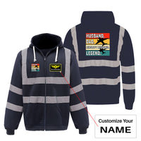 Thumbnail for Husband & Dad & Aircraft Mechanic & Legend Designed Reflective Zipped Hoodies