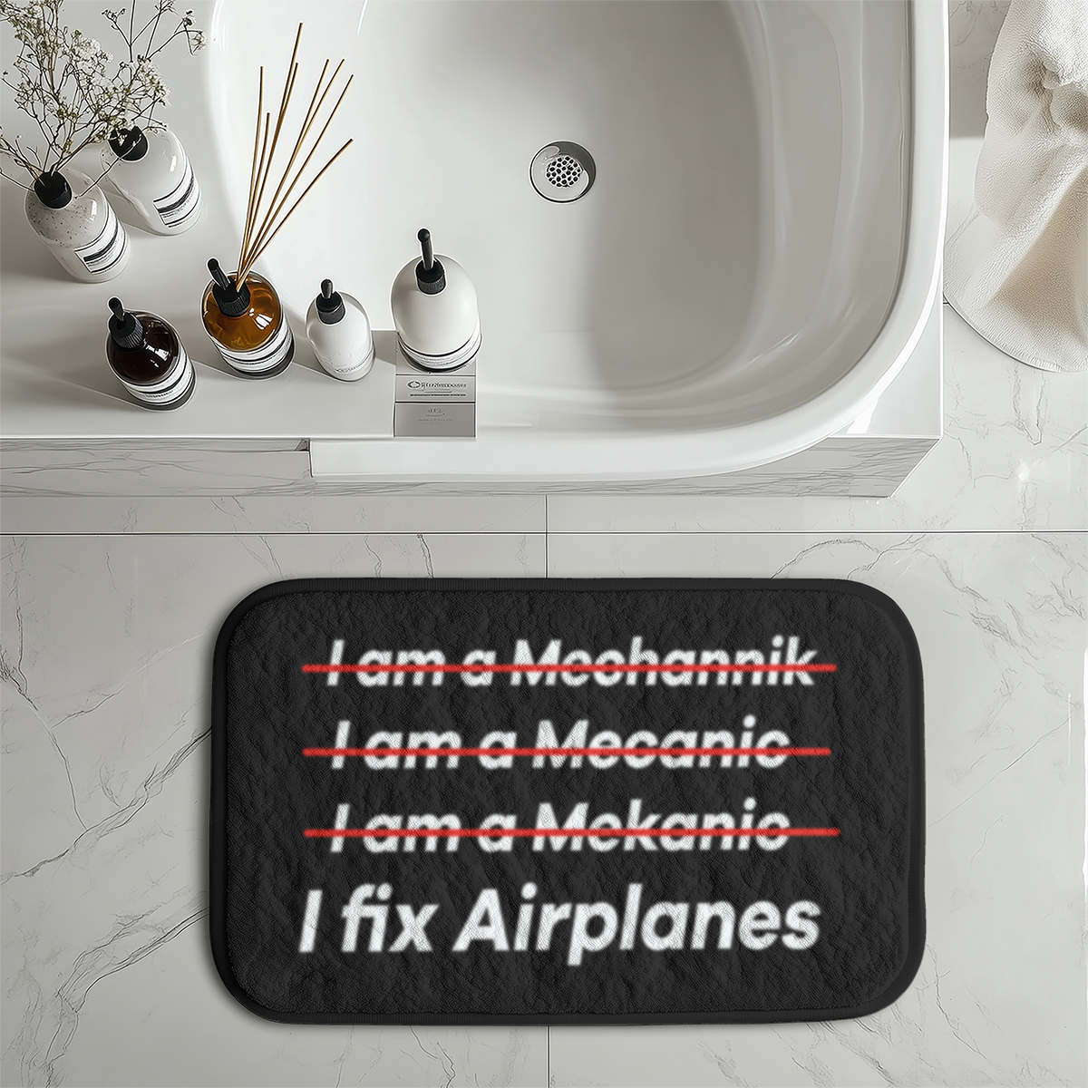 I Fix Airplanes Designed Bath Mats