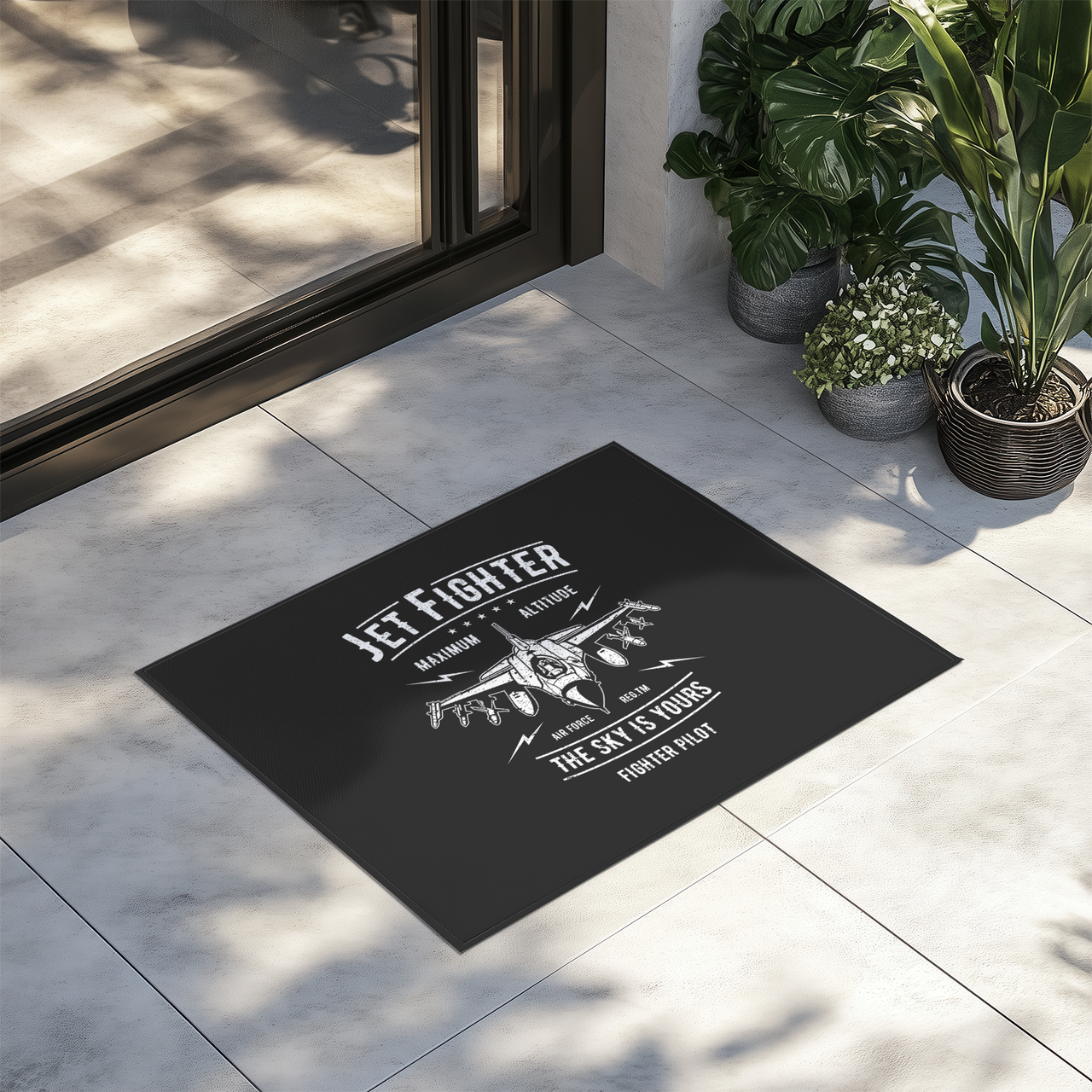 Jet Fighter - The Sky is Yours Designed Door Mats