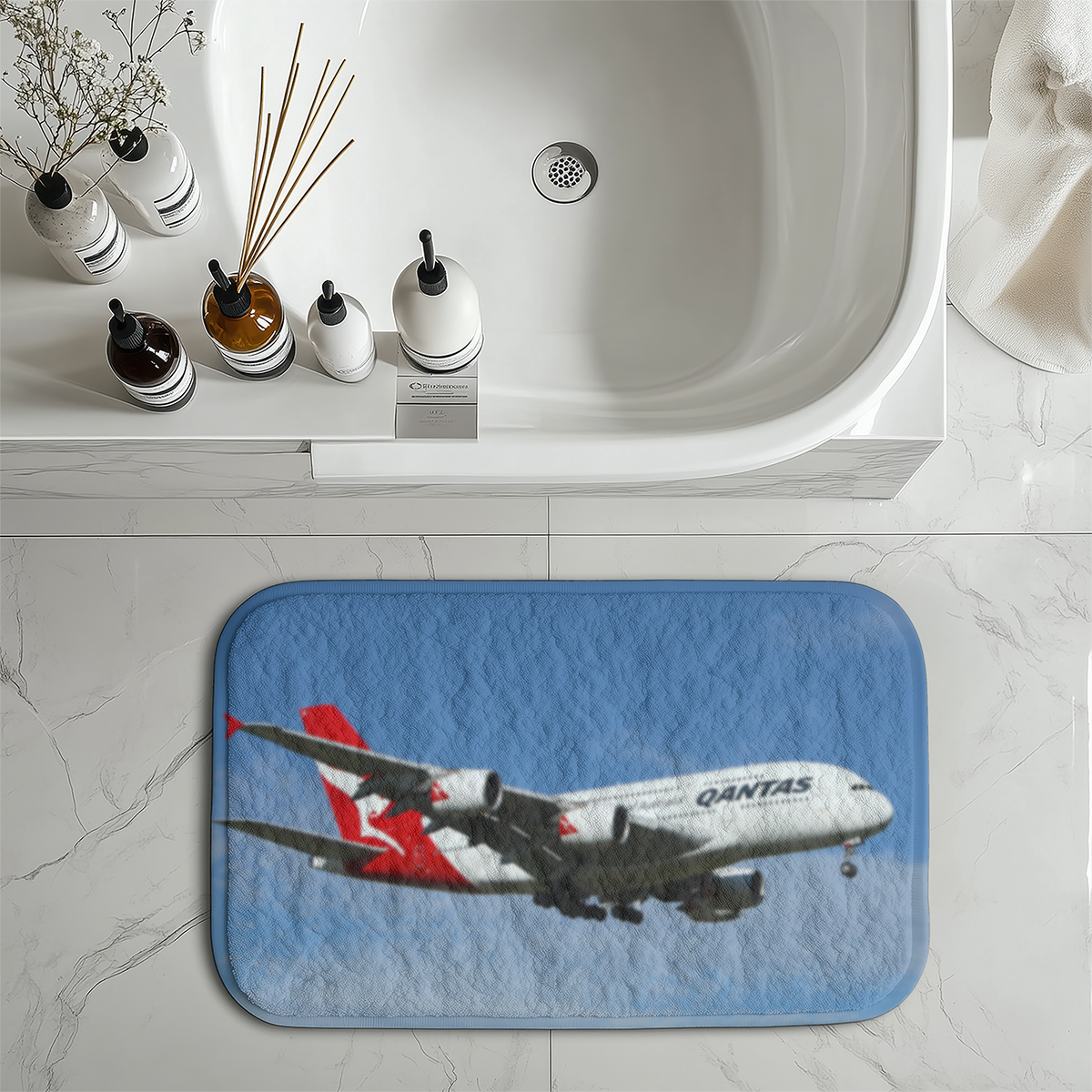 Landing Qantas A380 Designed Bath Mats