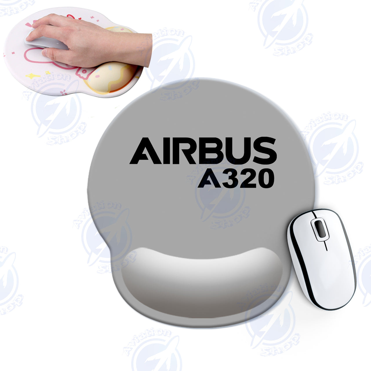 Airbus A320 & Text Designed Ergonomic Mouse Pads