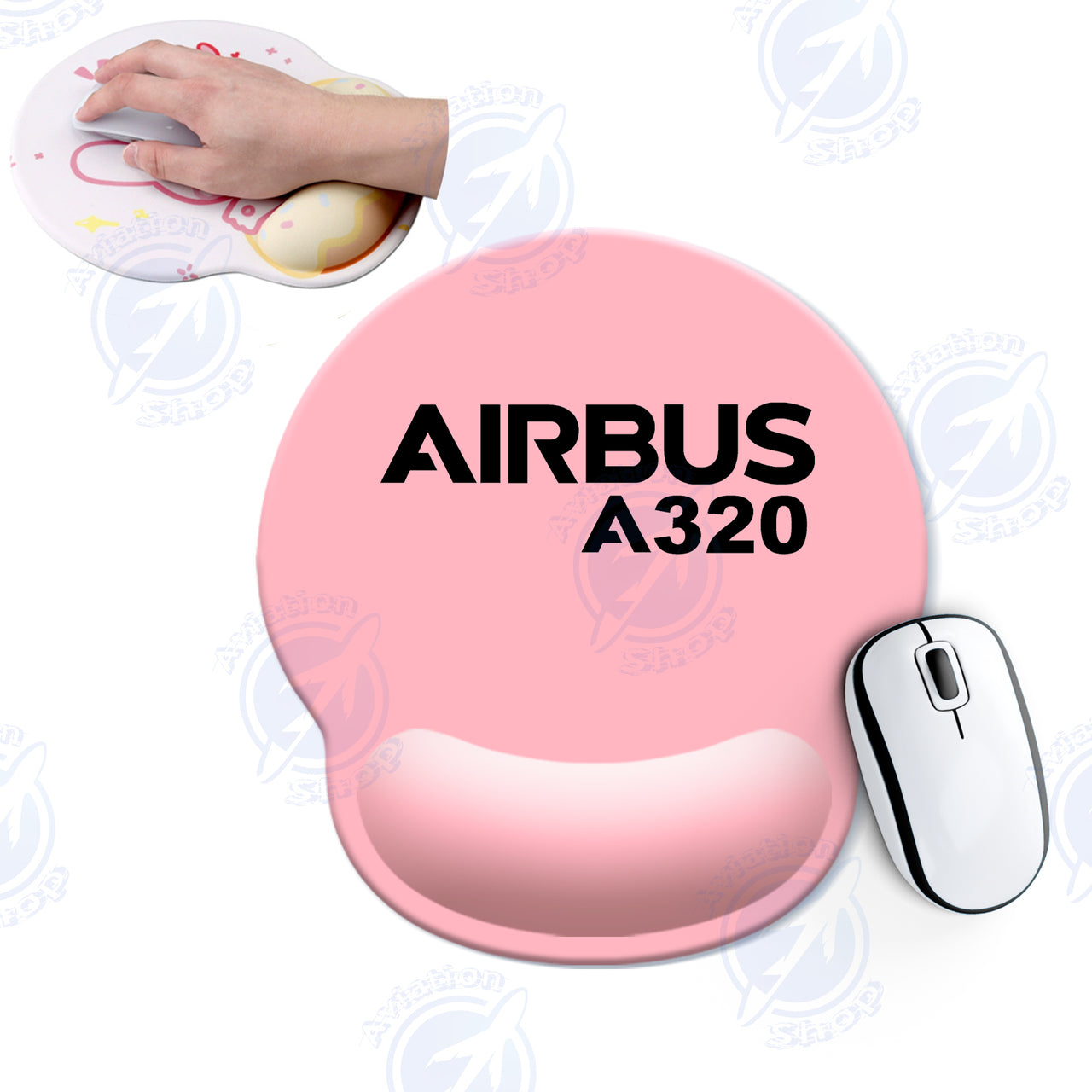 Airbus A320 & Text Designed Ergonomic Mouse Pads